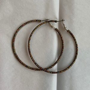 3 inch Multicolor Hoop Earrings